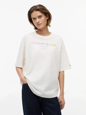 Tommy Jeans T-shirt med kristallogotyp