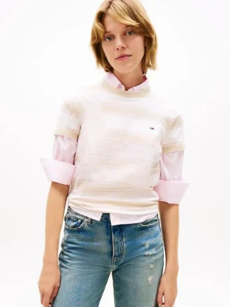 Tommy Jeans T-shirt med ränder i normal passform