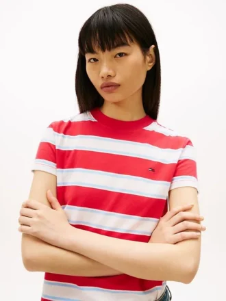 Tommy Jeans T-shirt med ränder i normal passform
