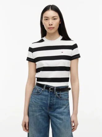 Tommy Jeans T-shirt med rugbystreck