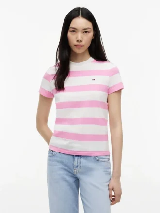 Tommy Jeans T-shirt med rugbystreck