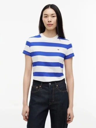 Tommy Jeans T-shirt med rugbystreck
