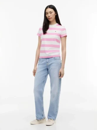 Tommy Jeans T-shirt med rugbystreck
