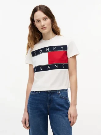 Tommy Jeans T-shirt med stort flaggmärke