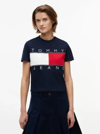 Tommy Jeans T-shirt med stort flaggmärke
