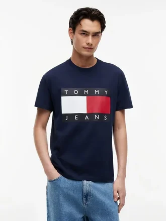 Tommy Jeans T-shirt med stort flaggmärke