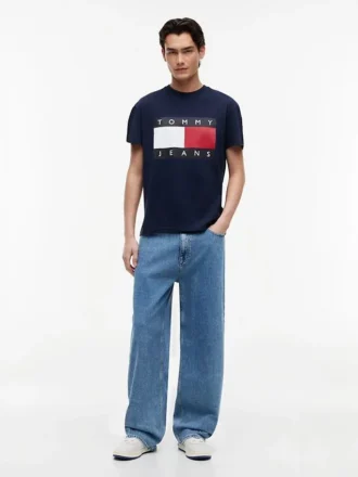 Tommy Jeans T-shirt med stort flaggmärke