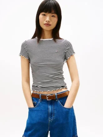 Tommy Jeans T-shirt med volangkant