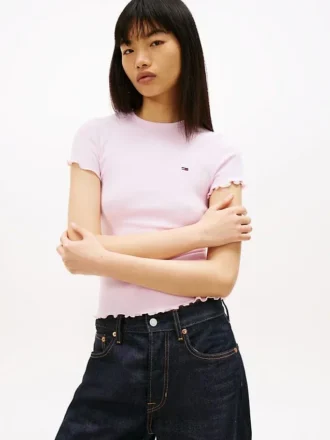 Tommy Jeans T-shirt med volangkant