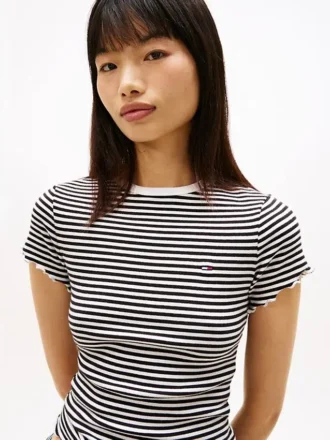 Tommy Jeans T-shirt med volangkant
