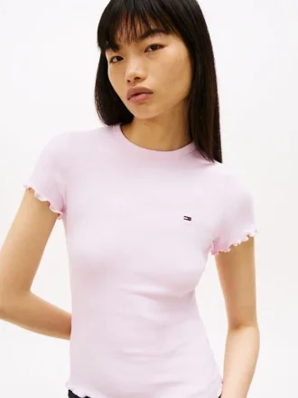 Tommy Jeans T-shirt med volangkant