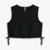 Tommy Jeans topp i linneblandning med knytband i sidan Tommy Jeans topp i linneblandning med knytband i sidan