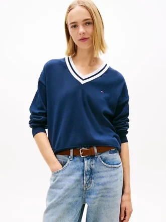 Tommy Jeans Tröja med avslappnad passform och V-ringning