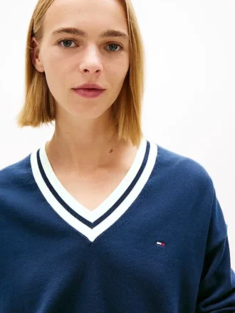Tommy Jeans Tröja med avslappnad passform och V-ringning