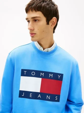 Tommy Jeans-tröja med stort flaggmärke