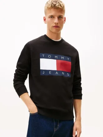 Tommy Jeans-tröja med stort flaggmärke