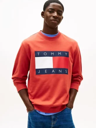 Tommy Jeans-tröja med stort flaggmärke