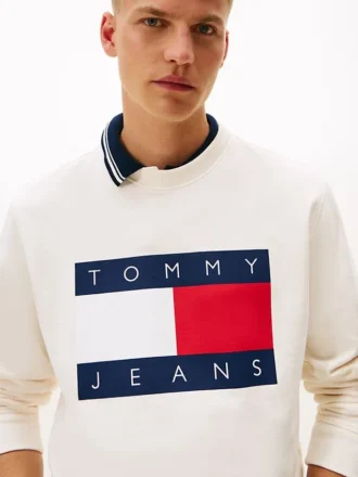 Tommy Jeans-tröja med stort flaggmärke