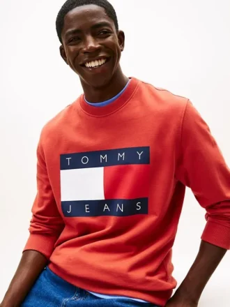 Tommy Jeans-tröja med stort flaggmärke