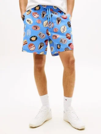 Tommy Jeans tryckta poplin-shorts