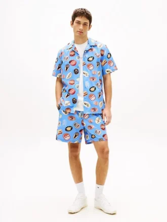 Tommy Jeans tryckta poplin-shorts
