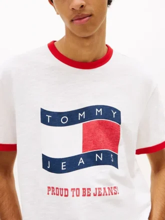 Tommy Jeans Wavy Flag Ringer T-shirt