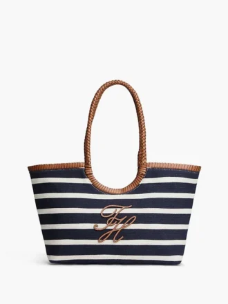 Tote-väska med monogram och bretonska ränder