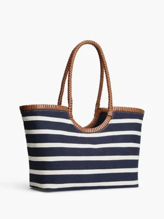 Tote-väska med monogram och bretonska ränder