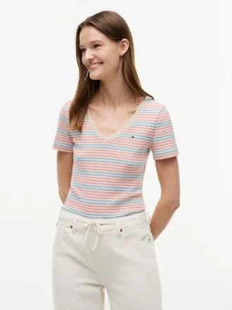 V-ringad randig Favorite T-shirt