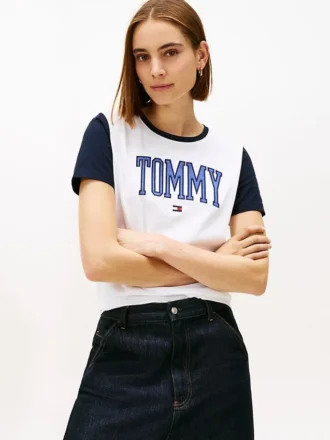Varsity Tommy Logo Ringer T-shirt