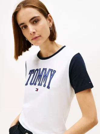 Varsity Tommy Logo Ringer T-shirt