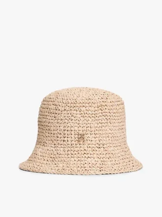 Virkad raffia-buckethat