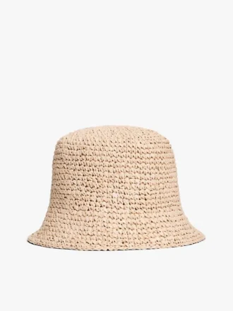 Virkad raffia-buckethat