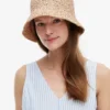Virkad raffia-buckethat