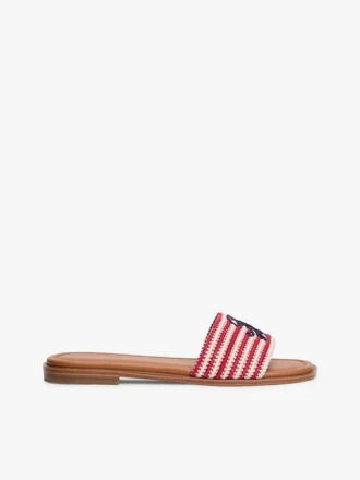 Vävda sandaler med monogram och ränder